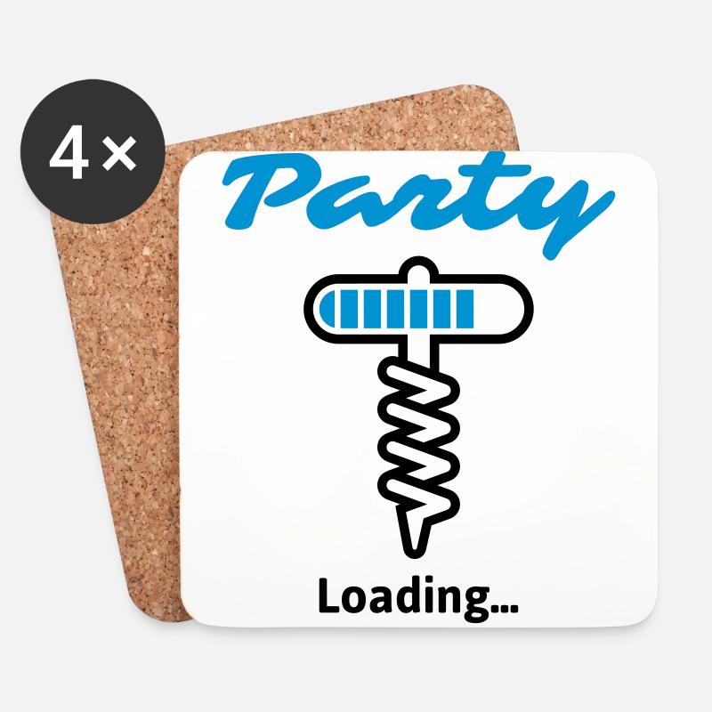 Party Loading... - Untersetzer (4er-Set) - Weiß