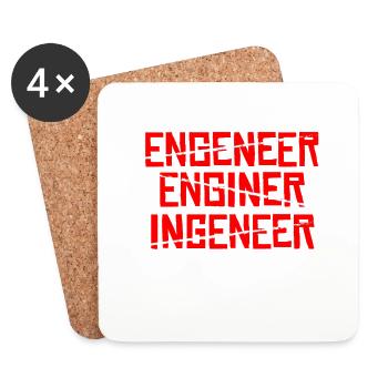 I'm an Engineer - I'm good with math - Untersetzer (4er-Set) - Weiß - Vorne