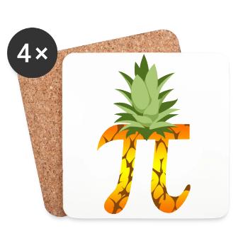 Pineapple Pi Science Geek Mathematics Symbol Humor - Coasters (set of 4) - white - Front
