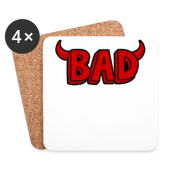 Bad or evil - Coasters (set of 4) - white - Front