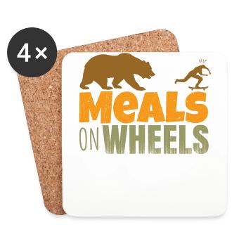 skateboard - meals on wheels - Untersetzer (4er-Set) - Weiß - Vorne