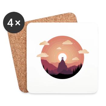 Paysage abstrait Design - Dessous de verre (lot de 4) - blanc - Devant