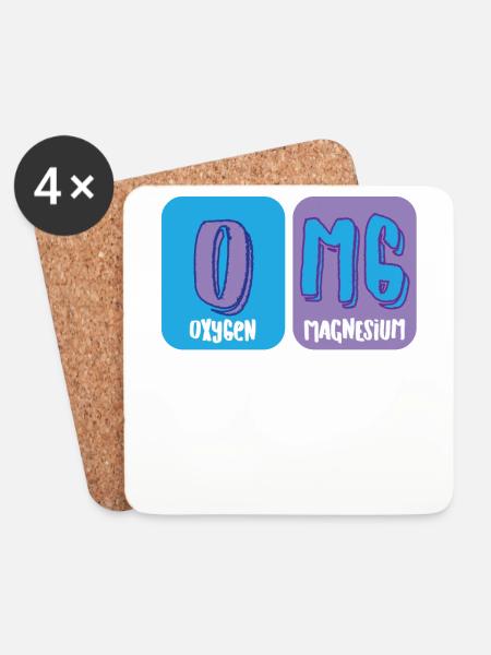 Funny - OMG - Element - Lustig - Cool - Geschenk - Coasters (set of 4) - white