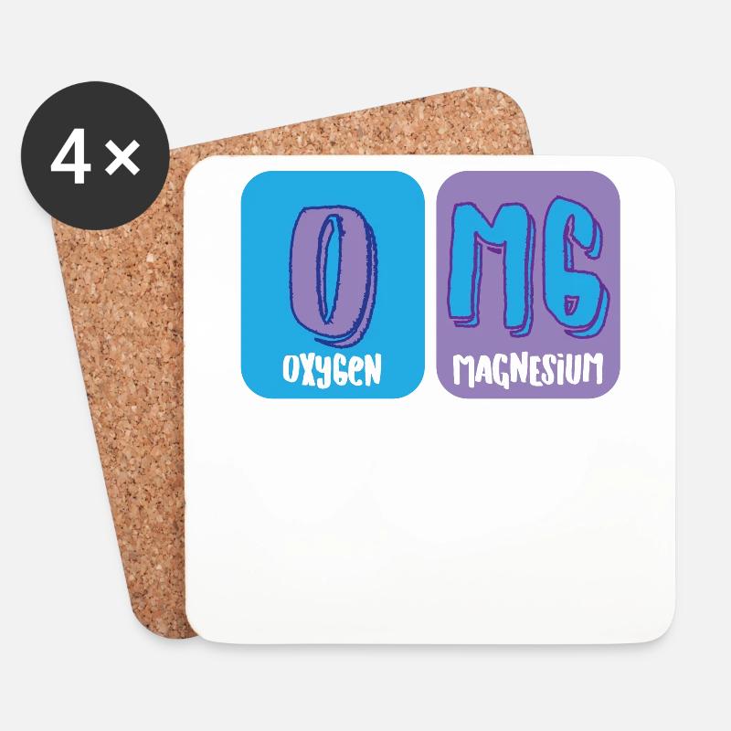 Funny - OMG - Element - Lustig - Cool - Geschenk - Untersetzer (4er-Set) - Weiß