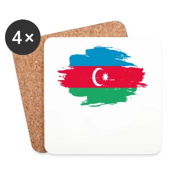 drapeau indigène, l'origine de l'amour Azerbaïdjan .png - Dessous de verre (lot de 4) - blanc - Devant