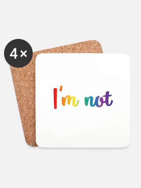 Gay - Gay - Gay Pride - Gift - Pride - Coasters (set of 4) - white