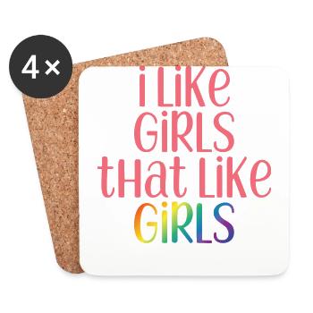 Gay - Girls - Homosexuell - Gay Pride - Geschenk - Untersetzer (4er-Set) - Weiß - Vorne