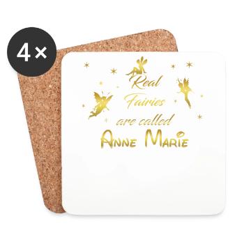 fées de fée fée prénom nom Anne Marie - Dessous de verre (lot de 4) - blanc - Devant