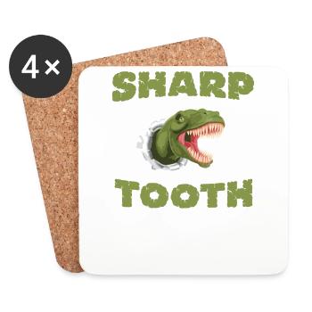 Shap Tooth Dinosaurier - Untersetzer (4er-Set) - Weiß - Vorne