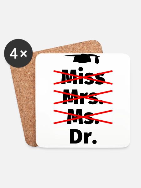 Doctorado PhD Mujer Graduación Regalo - Posavasos (juego de 4) - blanco