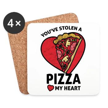 Paare Liebe Valentinstag Geschenk Pizza - Untersetzer (4er-Set) - Weiß - Vorne