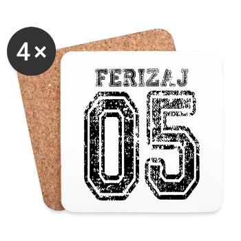 Ferizaj 05 Albanian Kosovar design gift - Coasters (set of 4) - white - Front