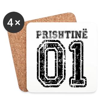 Prishtine 01, Pristina 01 Kosovo gift Albanian - Coasters (set of 4) - white - Front