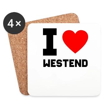 I Love Berlin Westend Geschenk Idee Herz Stadt - Untersetzer (4er-Set) - Weiß - Vorne
