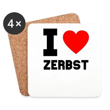 I Love Zerbst Gift City Home Idea - Coasters (set of 4) - white - Front
