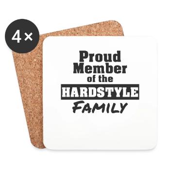 Hardstyle Family - Dark | Hardstyle merchandise - Coasters (set of 4) - white - Front