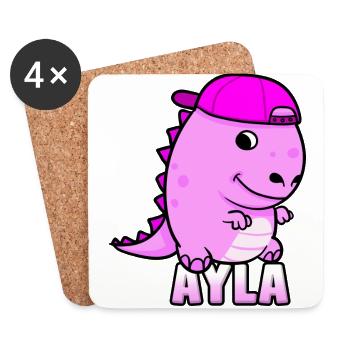 cadeau d'anniversaire Ayla - Dessous de verre (lot de 4) - blanc - Devant
