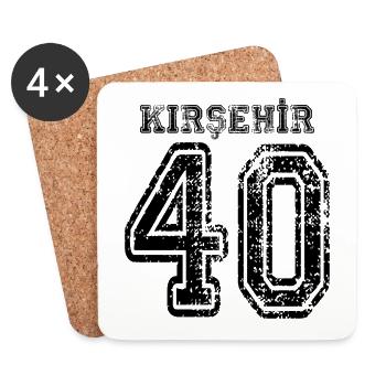 40 Kirsehir Türkisches Nummernschild als Geschenk - Untersetzer (4er-Set) - Weiß - Vorne