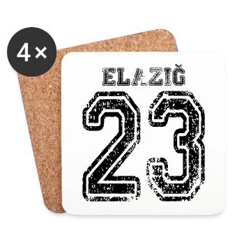 23 Elazig Türkisches Nummernschild als Geschenk - Untersetzer (4er-Set) - Weiß - Vorne