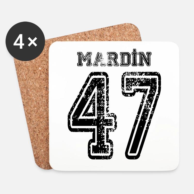 47 Mardin Türkisches Nummernschild als Geschenk - Untersetzer (4er-Set) - Weiß