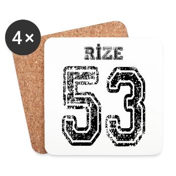 53 Rize Turkish license plate as a gift - Coasters (set of 4) - white - Front