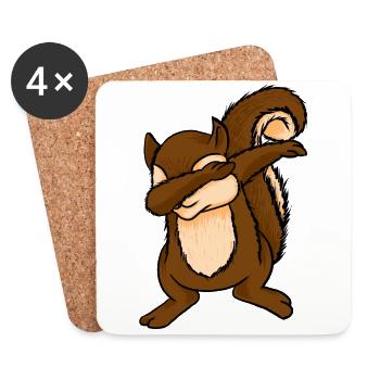 Abtupfende Eichhörnchen-lustige Chipmunks tupfen Tierliebhaber - Untersetzer (4er-Set) - Weiß - Vorne