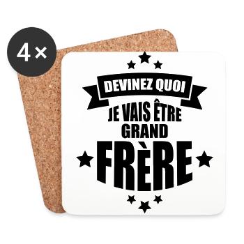 devinez quoi je vais être grand frère - Dessous de verre (lot de 4) - blanc - Devant