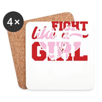 La boxe féminine - - de boxe Gants de boxe - cadeau - Dessous de verre (lot de 4) - blanc - Devant