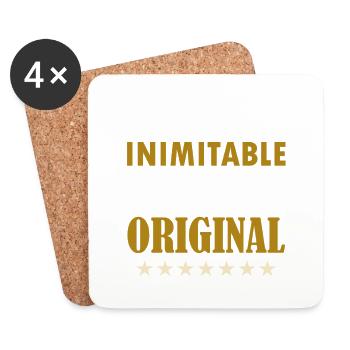 Je suis Inimitable, je suis un T-shirt original - Dessous de verre (lot de 4) - blanc - Devant
