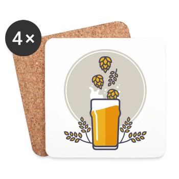 Beersplash - Untersetzer (4er-Set) - Weiß - Vorne