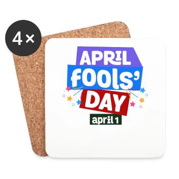 Aprilscherztag-T-Shirt - nationaler Streich-Tag April - Untersetzer (4er-Set) - Weiß - Vorne