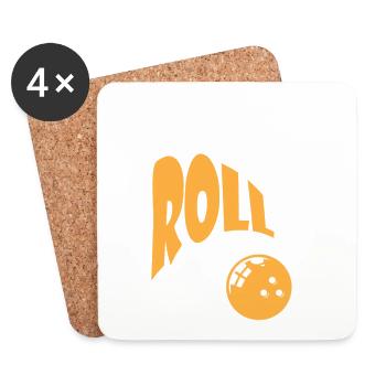 Bowling, donc je roule idée cadeau - Dessous de verre (lot de 4) - blanc - Devant