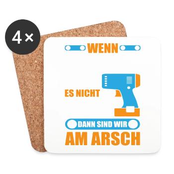 FRANZ Name Geschenk Reparatur reparieren - Untersetzer (4er-Set) - Weiß - Vorne