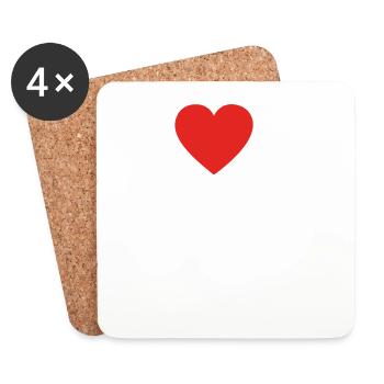Ich liebe love krankenwagen ambulanz png - Untersetzer (4er-Set) - Weiß - Vorne