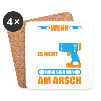 Matthias Name Geschenk Reparatur reparieren - Untersetzer (4er-Set) - Weiß - Vorne