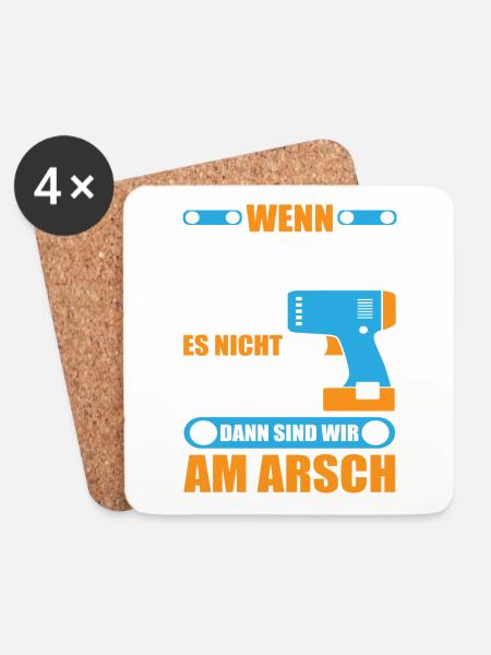UDO Name Geschenk Reparatur reparieren - Untersetzer (4er-Set) - Weiß