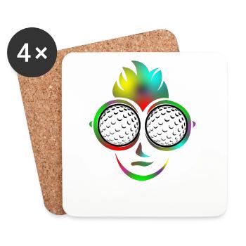 Golf Ball Sunglasses Summer Gift Golf Shirt - Coasters (set of 4) - white - Front