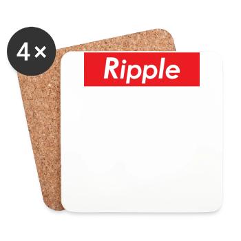 Ripple Red Rechteck Cryptocurrency XRP Blockchain - Untersetzer (4er-Set) - Weiß - Vorne