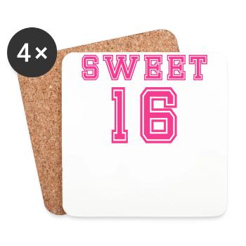 Süßes 16 T-Shirt - Untersetzer (4er-Set) - Weiß - Vorne