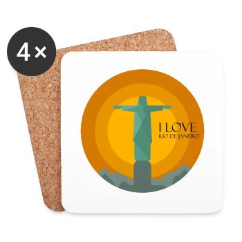 I love Rio de Janeiro - Coasters (set of 4) - white - Front
