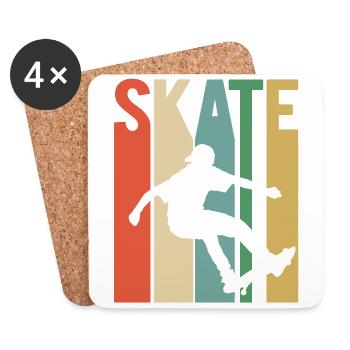 Skateboarding Skater Skateboard Skating Vintage - Untersetzer (4er-Set) - Weiß - Vorne