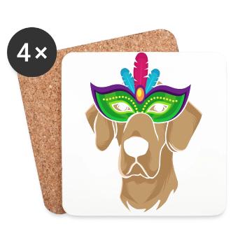 I love German Great Dane cadeau Carnival Faschin - Dessous de verre (lot de 4) - blanc - Devant
