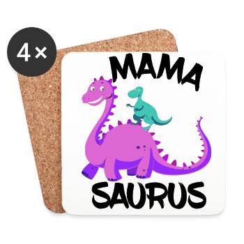 Mamasaurus lustiges Mamashirt für Deine Mutter - Untersetzer (4er-Set) - Weiß - Vorne