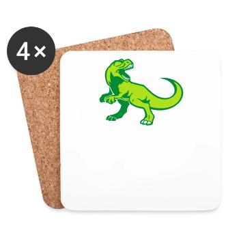 Daddysaurus, le meilleur papa, première fois papa, jour de papa - Dessous de verre (lot de 4) - blanc - Devant