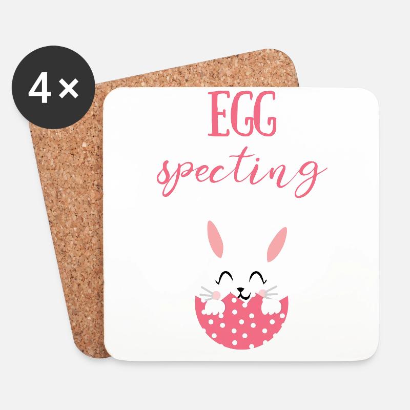 Ostern - Osterhase - Osterei - Süß - Comic - Untersetzer (4er-Set) - Weiß