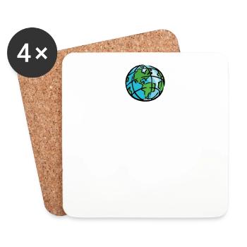 Les humains gâchent tout - Gardez la Terre propre Animal - Dessous de verre (lot de 4) - blanc - Devant