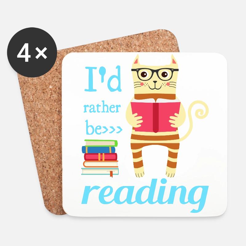Ich würde lieber lesen - Untersetzer (4er-Set) - Weiß