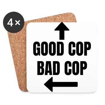 Bon Cop Bad Cop Fun Fun Police - Dessous de verre (lot de 4) - blanc - Devant
