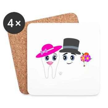Funny Dentist Wedding Design Gift - Coasters (set of 4) - white - Front
