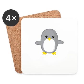 Penguin - Chill out - Lazy - Gift - Relax - Coasters (set of 4) - white - Front